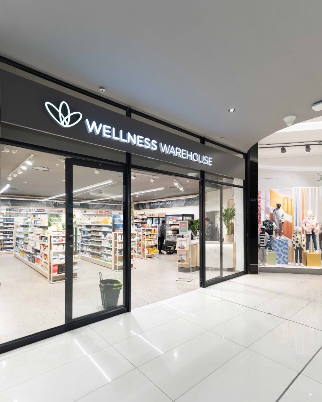 Automatic sliding doors installed at Wellness Warehouse, Fourways Mall